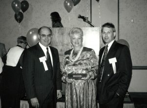 Founder, Joni Fair, receiving the 1985 National Hospice Organization Award